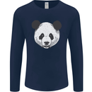 A Panda Bear Face Mens Long Sleeve T-Shirt Navy Blue