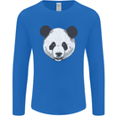 A Panda Bear Face Mens Long Sleeve T-Shirt Royal Blue