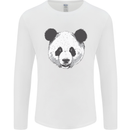 A Panda Bear Face Mens Long Sleeve T-Shirt White