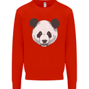 A Panda Bear Face Mens Sweatshirt Jumper Bright Red