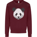 A Panda Bear Face Mens Sweatshirt Jumper Maroon