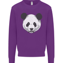 A Panda Bear Face Mens Sweatshirt Jumper Purple