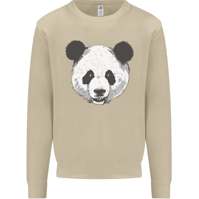 A Panda Bear Face Mens Sweatshirt Jumper Sand