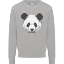 A Panda Bear Face Mens Sweatshirt Jumper Sports Grey