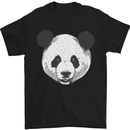 A Panda Bear Face Mens T-Shirt Cotton Gildan Black