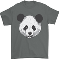 A Panda Bear Face Mens T-Shirt Cotton Gildan Charcoal