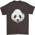 A Panda Bear Face Mens T-Shirt Cotton Gildan Dark Chocolate