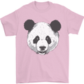A Panda Bear Face Mens T-Shirt Cotton Gildan Light Pink