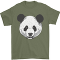 A Panda Bear Face Mens T-Shirt Cotton Gildan Military Green