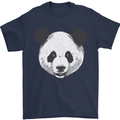A Panda Bear Face Mens T-Shirt Cotton Gildan Navy Blue