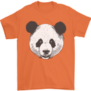 A Panda Bear Face Mens T-Shirt Cotton Gildan Orange