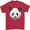 A Panda Bear Face Mens T-Shirt Cotton Gildan Red