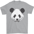 A Panda Bear Face Mens T-Shirt Cotton Gildan Sports Grey