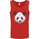 A Panda Bear Face Mens Vest Tank Top Red