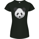 A Panda Bear Face Womens Petite Cut T-Shirt Black