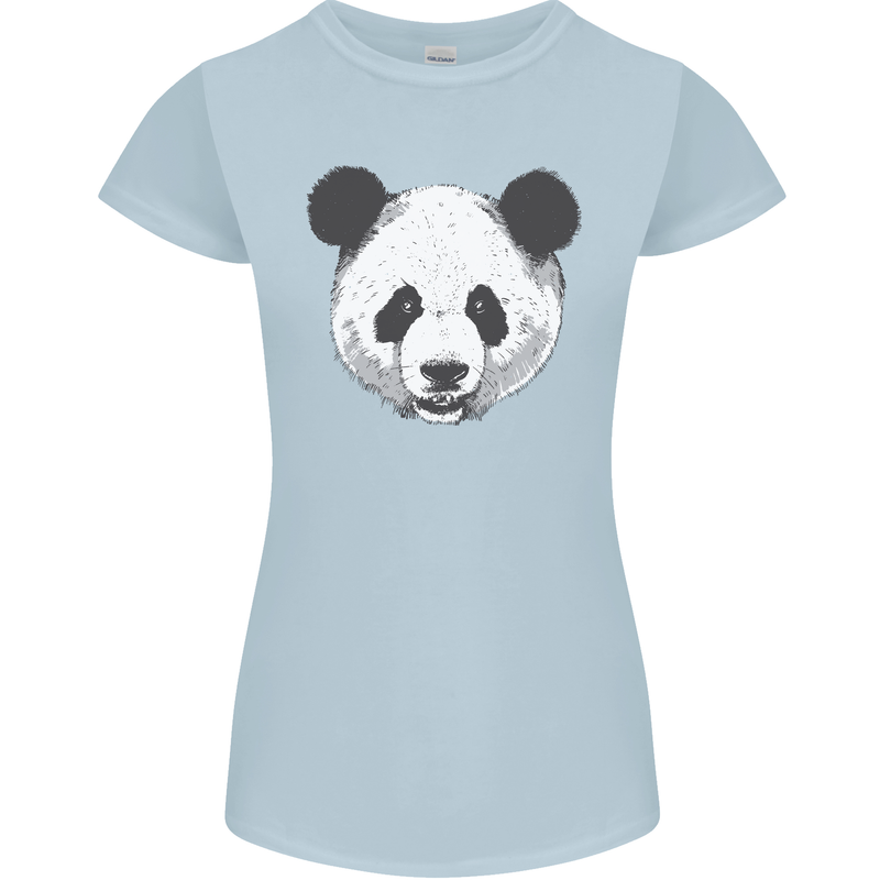 A Panda Bear Face Womens Petite Cut T-Shirt Light Blue