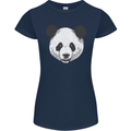 A Panda Bear Face Womens Petite Cut T-Shirt Navy Blue