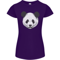 A Panda Bear Face Womens Petite Cut T-Shirt Purple