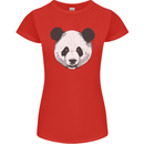 A Panda Bear Face Womens Petite Cut T-Shirt Red