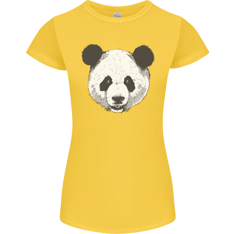 A Panda Bear Face Womens Petite Cut T-Shirt Yellow