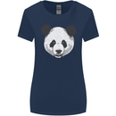 A Panda Bear Face Womens Wider Cut T-Shirt Navy Blue