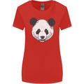 A Panda Bear Face Womens Wider Cut T-Shirt Red