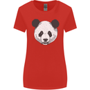 A Panda Bear Face Womens Wider Cut T-Shirt Red