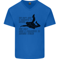 A Parachute to Skydive Twice Skydiver Funny Mens V-Neck Cotton T-Shirt Royal Blue