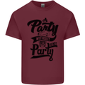 A Party Without Beer Alcohol Funny Beer Gin Mens Cotton T-Shirt Tee Top Maroon