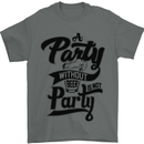 A Party Without Beer Alcohol Funny Beer Gin Mens T-Shirt Cotton Gildan Charcoal