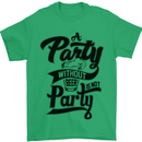 A Party Without Beer Alcohol Funny Beer Gin Mens T-Shirt Cotton Gildan Irish Green