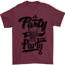 A Party Without Beer Alcohol Funny Beer Gin Mens T-Shirt Cotton Gildan Maroon