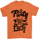 A Party Without Beer Alcohol Funny Beer Gin Mens T-Shirt Cotton Gildan Orange