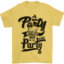 A Party Without Beer Alcohol Funny Beer Gin Mens T-Shirt Cotton Gildan Yellow