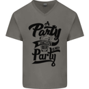 A Party Without Beer Alcohol Funny Beer Gin Mens V-Neck Cotton T-Shirt Charcoal