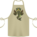 A Pike Fish With Beer Fishing Fisherman Cotton Apron 100% Organic Khaki