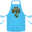 A Pike Fish With Beer Fishing Fisherman Cotton Apron 100% Organic Turquoise