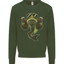 A Pike Fish With Beer Fishing Fisherman Kids Sweatshirt Jumper Forest Green