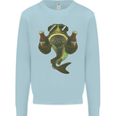 A Pike Fish With Beer Fishing Fisherman Kids Sweatshirt Jumper Light Blue
