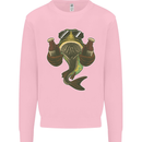 A Pike Fish With Beer Fishing Fisherman Kids Sweatshirt Jumper Light Pink