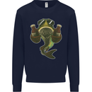 A Pike Fish With Beer Fishing Fisherman Kids Sweatshirt Jumper Navy Blue