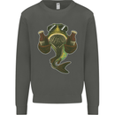 A Pike Fish With Beer Fishing Fisherman Kids Sweatshirt Jumper Storm Grey