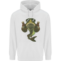 A Pike Fish With Beer Fishing Fisherman Mens 80% Cotton Hoodie White