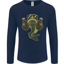 A Pike Fish With Beer Fishing Fisherman Mens Long Sleeve T-Shirt Navy Blue