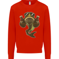 A Pike Fish With Beer Fishing Fisherman Mens Sweatshirt Jumper Bright Red