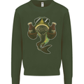 A Pike Fish With Beer Fishing Fisherman Mens Sweatshirt Jumper Forest Green