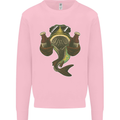 A Pike Fish With Beer Fishing Fisherman Mens Sweatshirt Jumper Light Pink