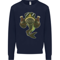 A Pike Fish With Beer Fishing Fisherman Mens Sweatshirt Jumper Navy Blue