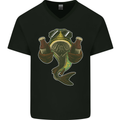 A Pike Fish With Beer Fishing Fisherman Mens V-Neck Cotton T-Shirt Black