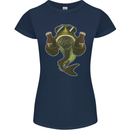 A Pike Fish With Beer Fishing Fisherman Womens Petite Cut T-Shirt Navy Blue